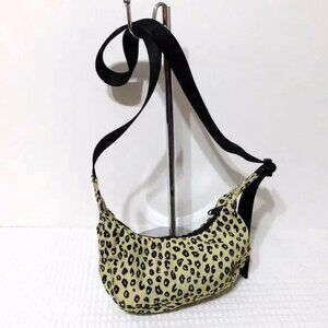 RARE  Baggu  MINI Crescent Crossbody  Bag "Honey Leopard"  EUC